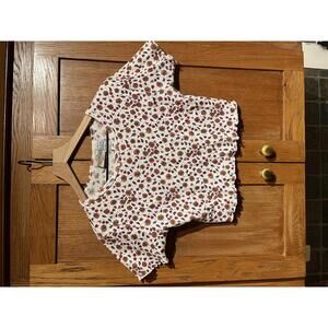 Vintage 90s Denim Republic Floral Baby Ribbed Crop Women's Large L